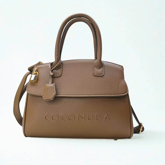 Leather Handbag with Detachable Shoulder Strap - MS-8345 - Stile Donna Bags