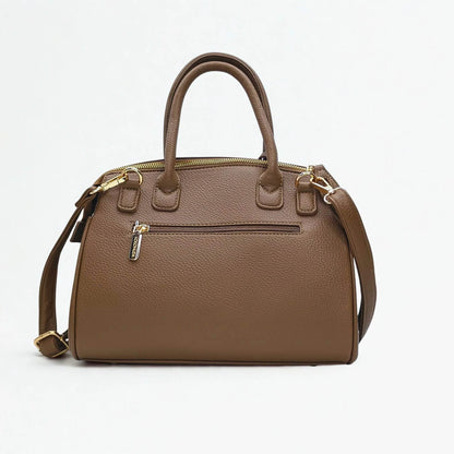 Leather Handbag with Detachable Shoulder Strap - MS-8345 - Stile Donna Bags