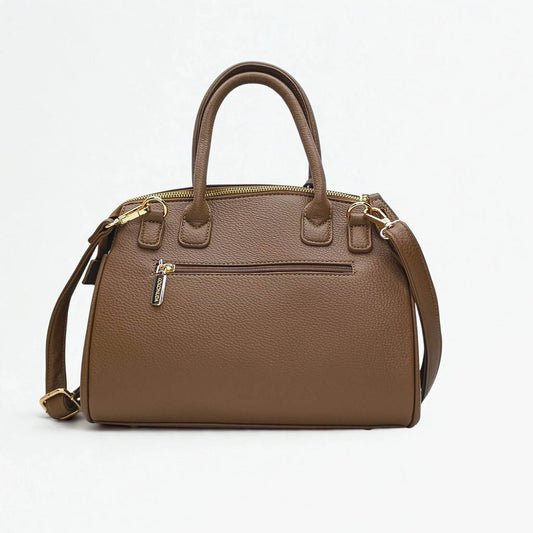 Leather Handbag with Detachable Shoulder Strap - MS-8345 - Stile Donna Bags