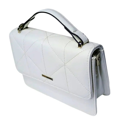 Leather Handbag - White - MS-8904 - Stile Donna Bags