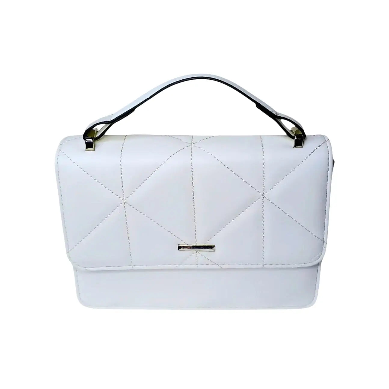 Leather Handbag - White - MS-8904 - Stile Donna Bags