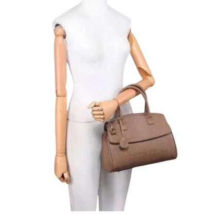 Leather Handbag with Detachable Shoulder Strap - MS-8345 - Stile Donna Bags