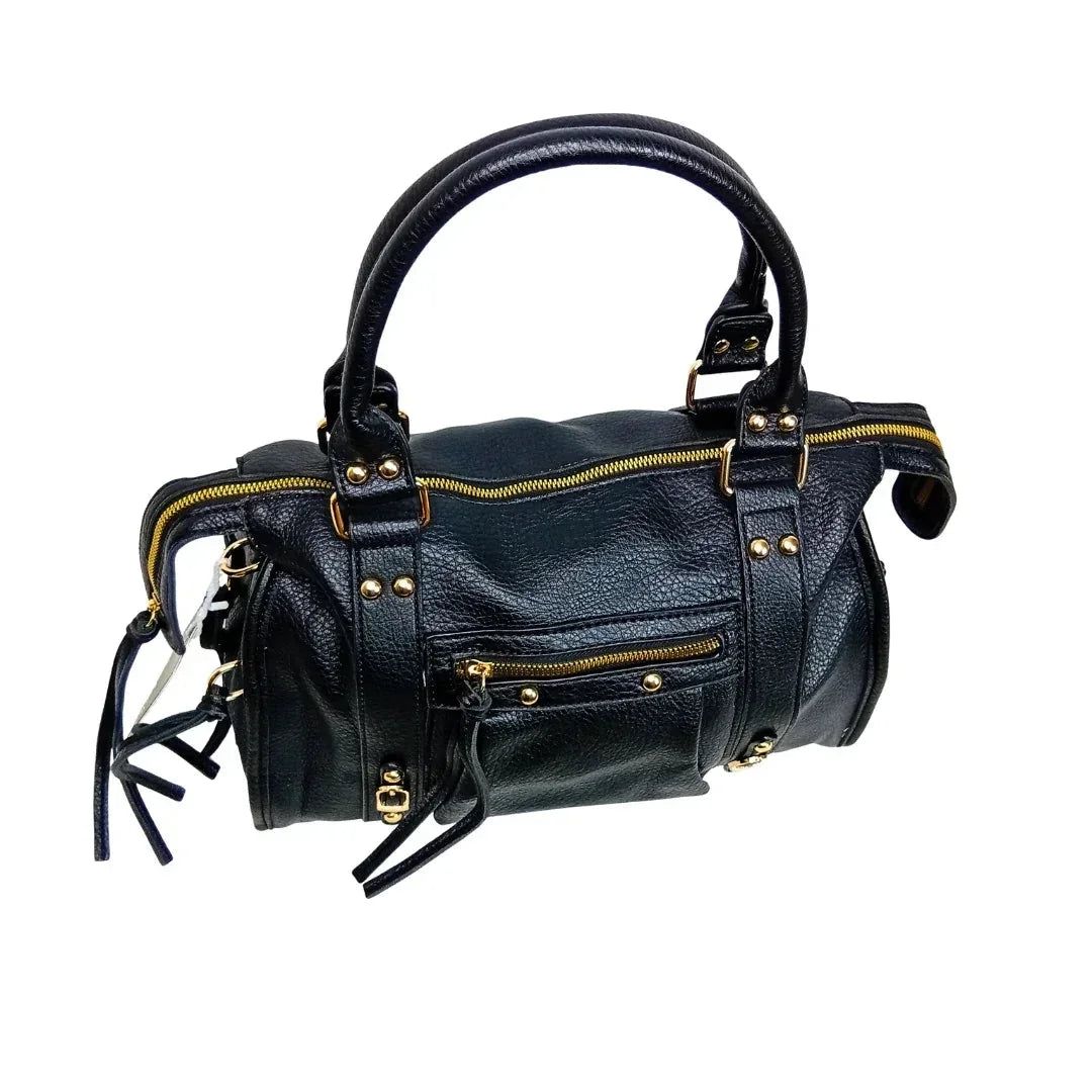 Leather handbag with gold-toned hardware MS-2202 - Stile Donna Bags