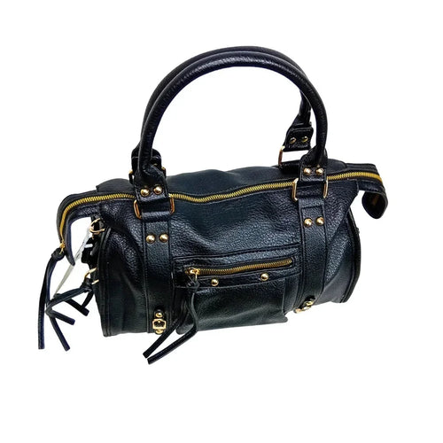 Leather handbag with gold-toned hardware MS-2202 - Stile Donna Bags