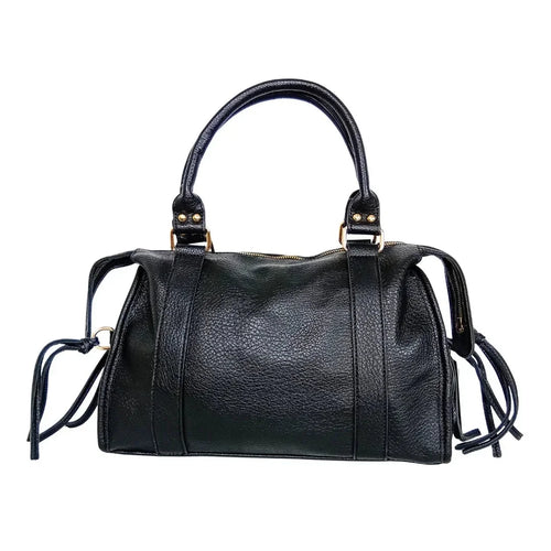 Leather handbag with gold-toned hardware MS-2202 - Stile Donna Bags