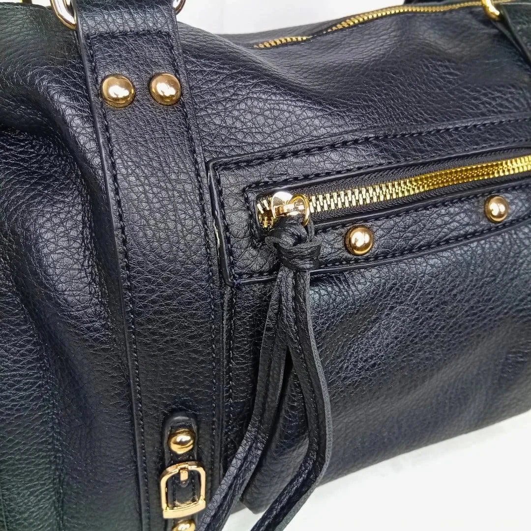 Leather handbag with gold-toned hardware MS-2202 - Stile Donna Bags