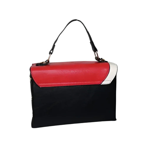 Leather Handbag with Removable Shoulder Strap - MS-7955 - Stile Donna Bags