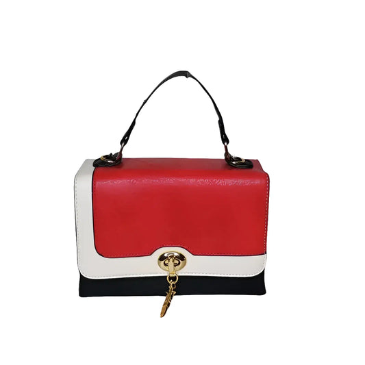 Leather Handbag with Removable Shoulder Strap - MS-7955 - Stile Donna Bags