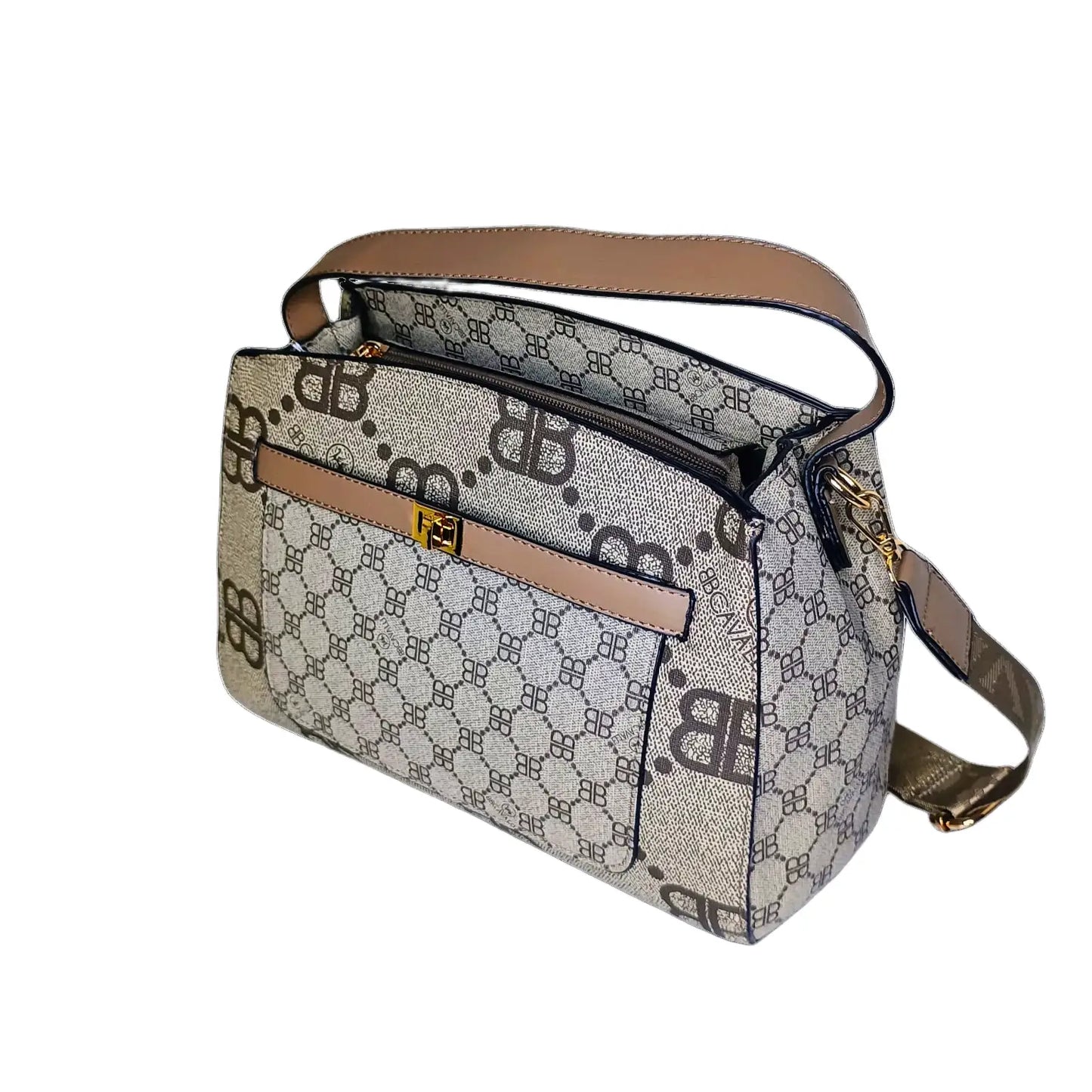 Leather Satchel Bag with removable strap - MS-3478 - Stile Donna Bags