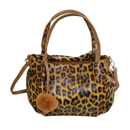 Leopard print handbag with removable shoulder straps - Stile Donna Bags