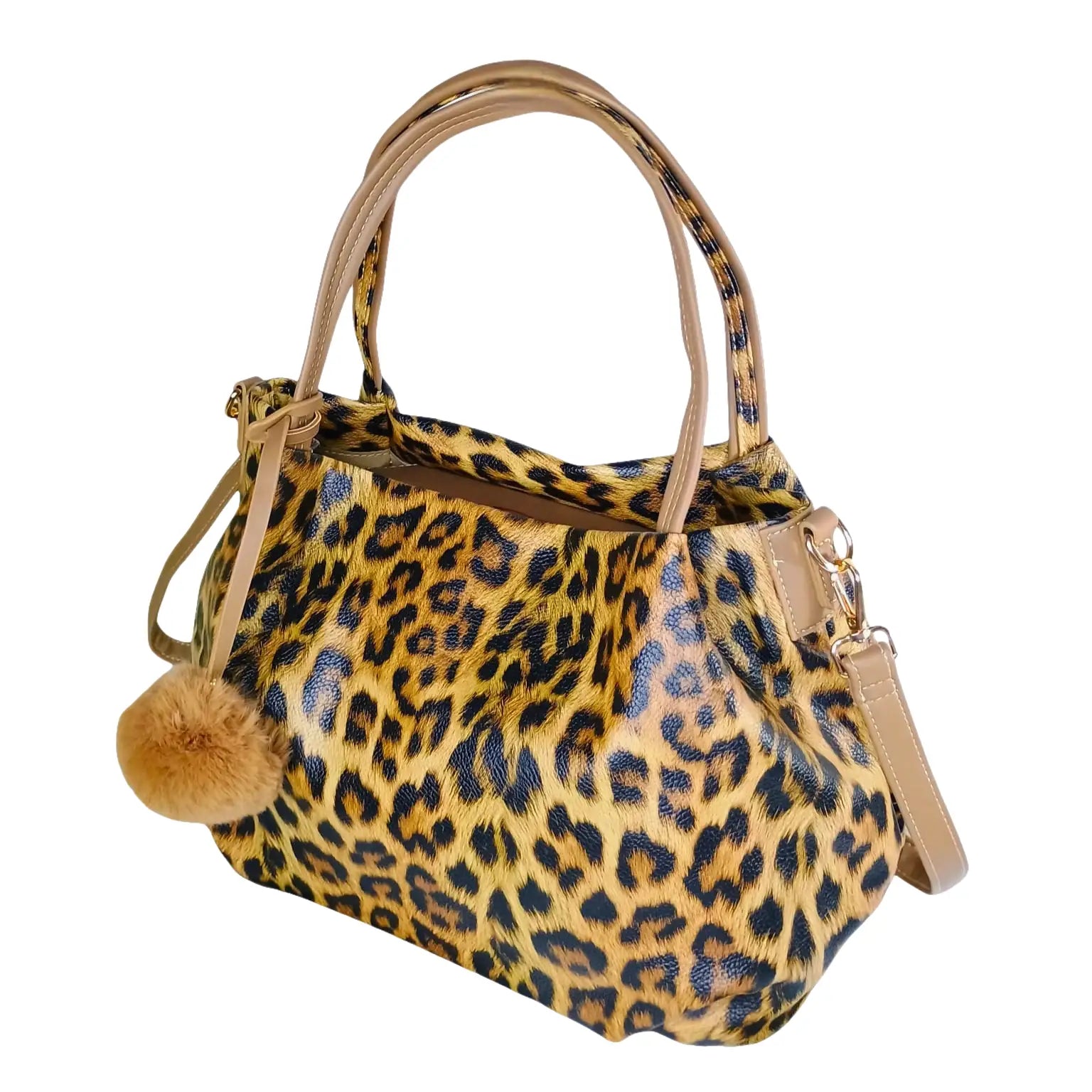 Leopard print handbag with removable shoulder straps - Stile Donna Bags
