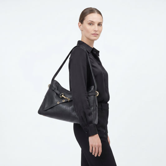 Allicia Borsa a Tracolla in Vera Pelle con Chiusura Cerniera per Donne Moderne by Stile Donna Bags