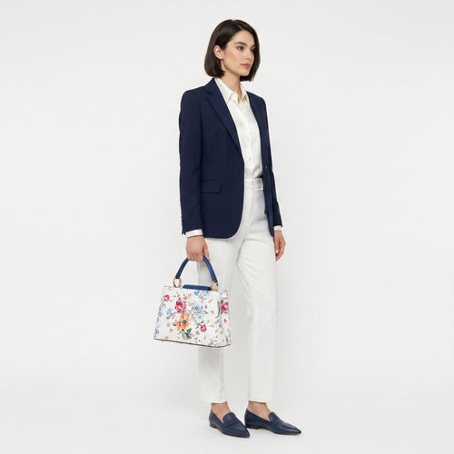 Borsa a Tracolla Rimovibile in Vera Pelle per Donne | Prospettiva indossata | vera pelle | Rosa