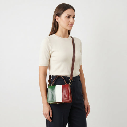 Premium Mini Tower Bag in Vera Pelle con Chiusura Magnetica per Professionisti by Stile Donna Bags