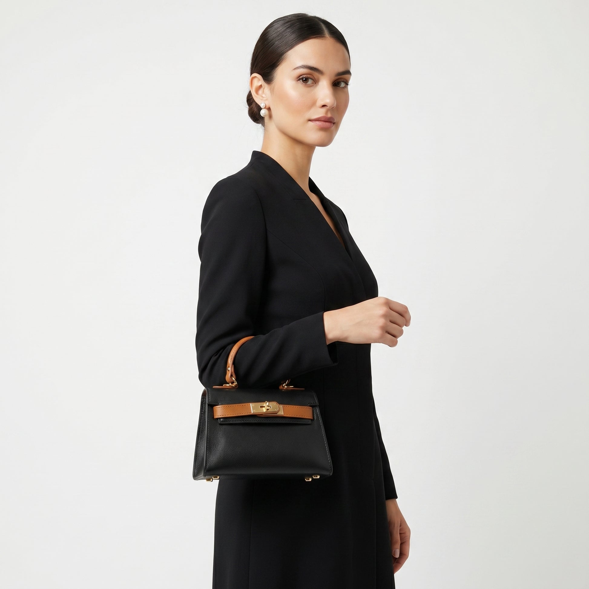 Mini Beky borsa mano vera pelle made in Italy mix colori donna – indossata 2