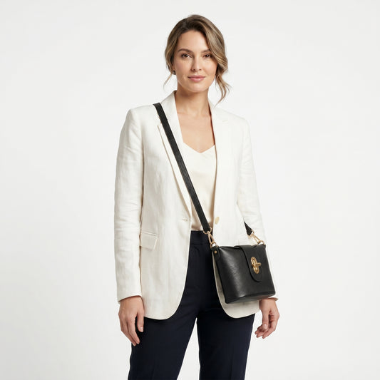 Emma borsa donna vera pelle con chiusura a torsione – vista 9