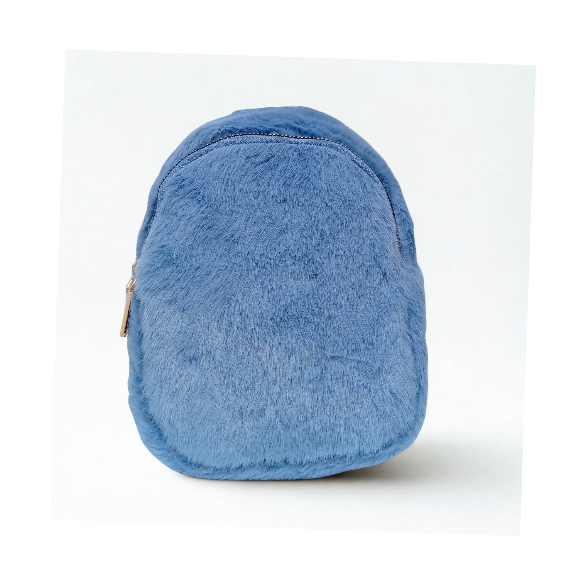 Mini faux fur crossbody bag - Blue - Crossbody