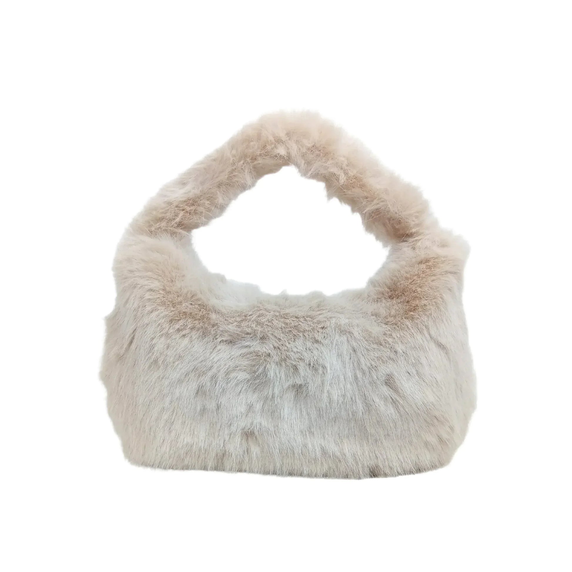 Mini Hobo In Pelliccia Sintetica Con Fodera Microfibra | Insieme con accessori | pelliccia sintetica | Beige