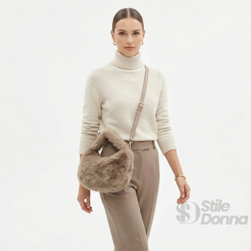Mini Hobo In Pelliccia Sintetica Con Fodera Microfibra | Vista aggiuntiva 12 | pelliccia sintetica | Beige