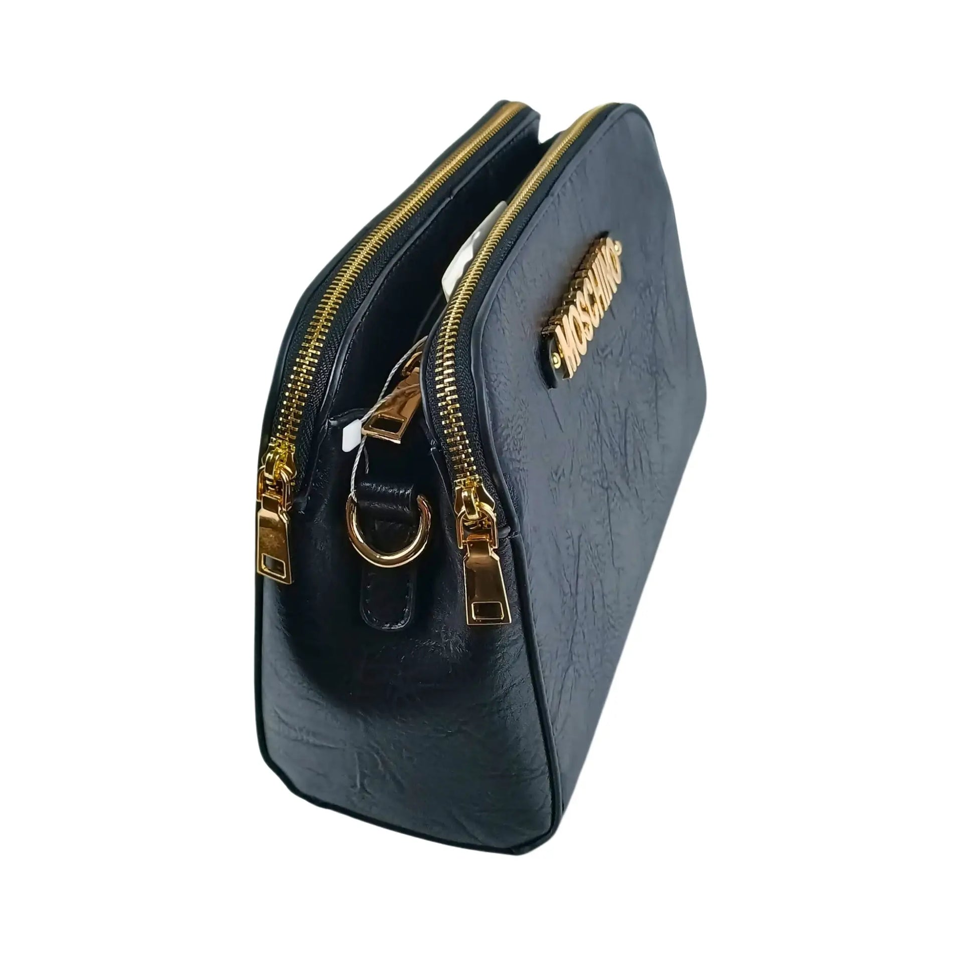 Moschino Black Faux Leather Shoulder Bag - Stile Donna Bags