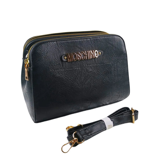 Moschino Black Faux Leather Shoulder Bag - Stile Donna Bags
