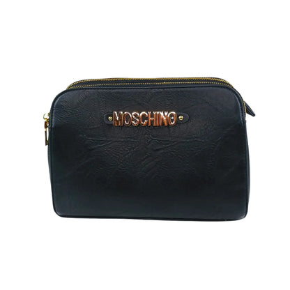Moschino Black Faux Leather Shoulder Bag - Stile Donna Bags