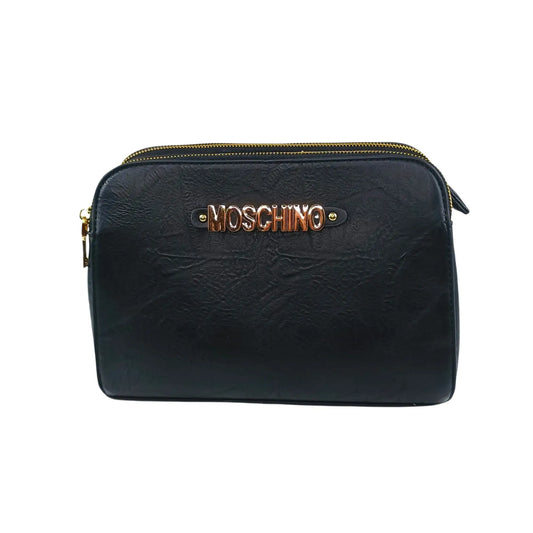Moschino Black Faux Leather Shoulder Bag - Stile Donna Bags