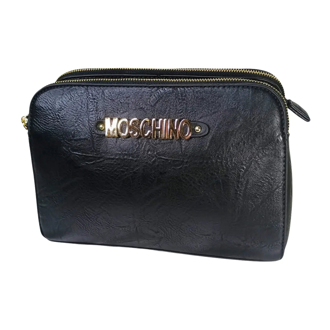 Moschino Black Faux Leather Shoulder Bag - Stile Donna Bags