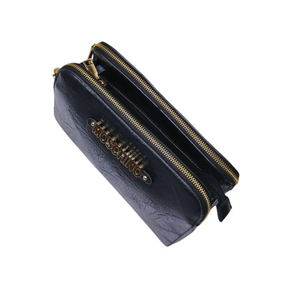 Moschino Black Faux Leather Shoulder Bag - Stile Donna Bags