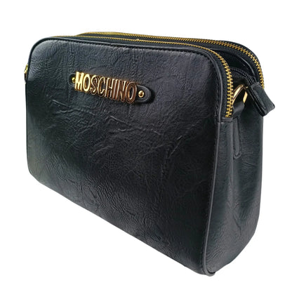 Moschino Black Faux Leather Shoulder Bag - Stile Donna Bags