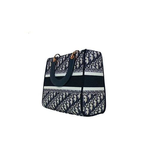 Navy and White Large Capacity Satchel Bag MS-2290 - Stile Donna Bags