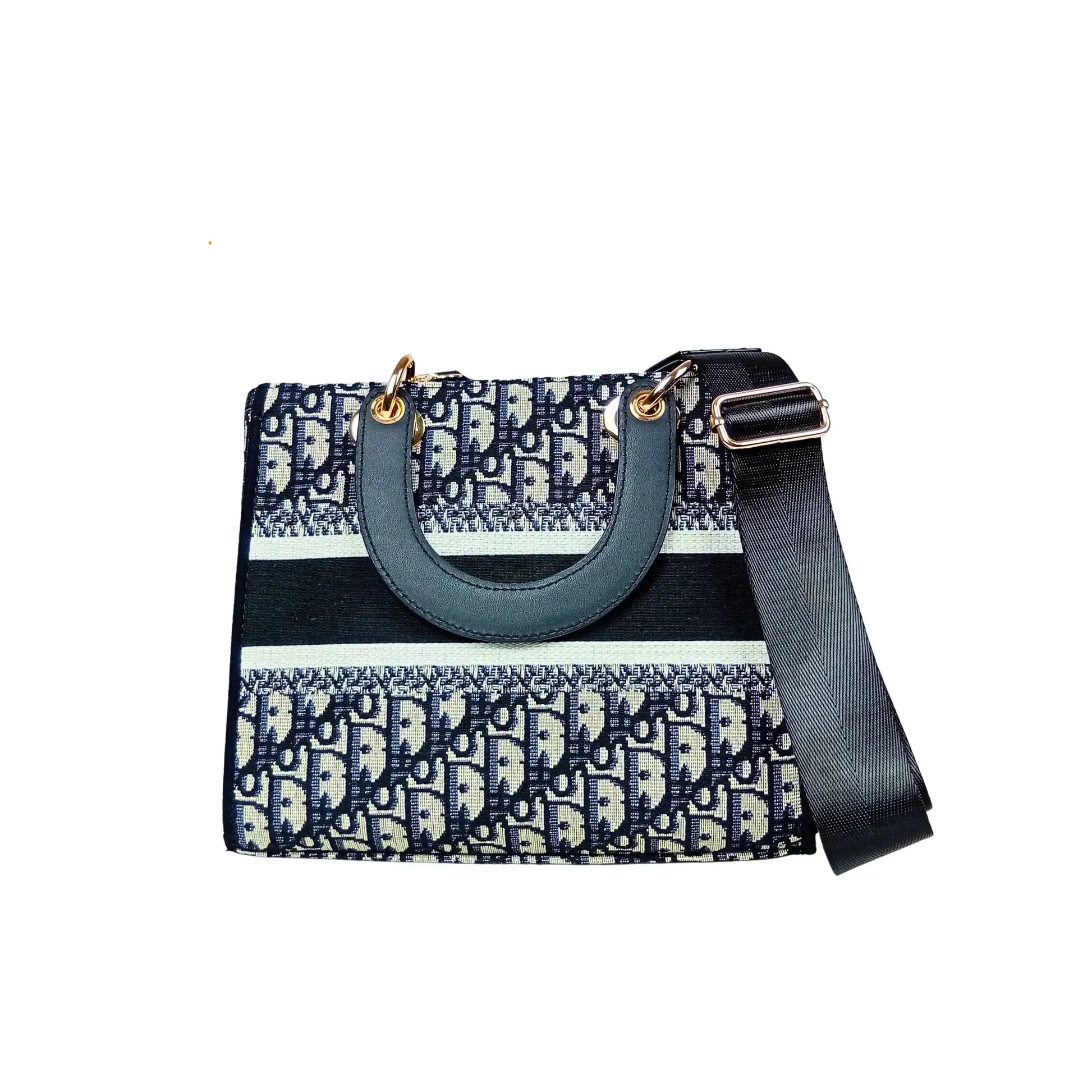 Navy and White Large Capacity Satchel Bag MS-2290 - Stile Donna Bags