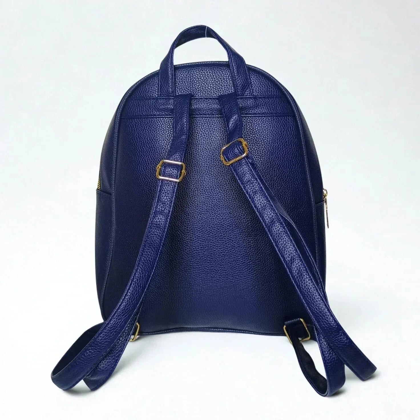 Navy Blue Leather Mini Backpack - MS-7254 - Stile Donna Bags