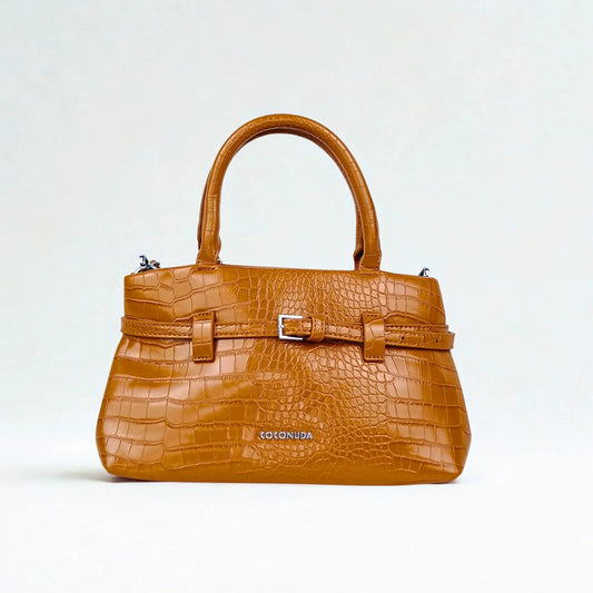 Patent Crocodile Leather Handbag - MS-7433 - Stile Donna Bags