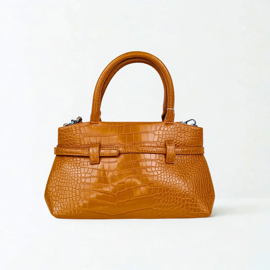 Patent Crocodile Leather Handbag - MS-7433 - Stile Donna Bags