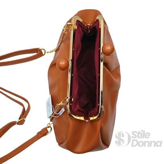 pochette-in-pelle-marrone-coconuda-borsa-tracolla-577 - Stile Donna Bags