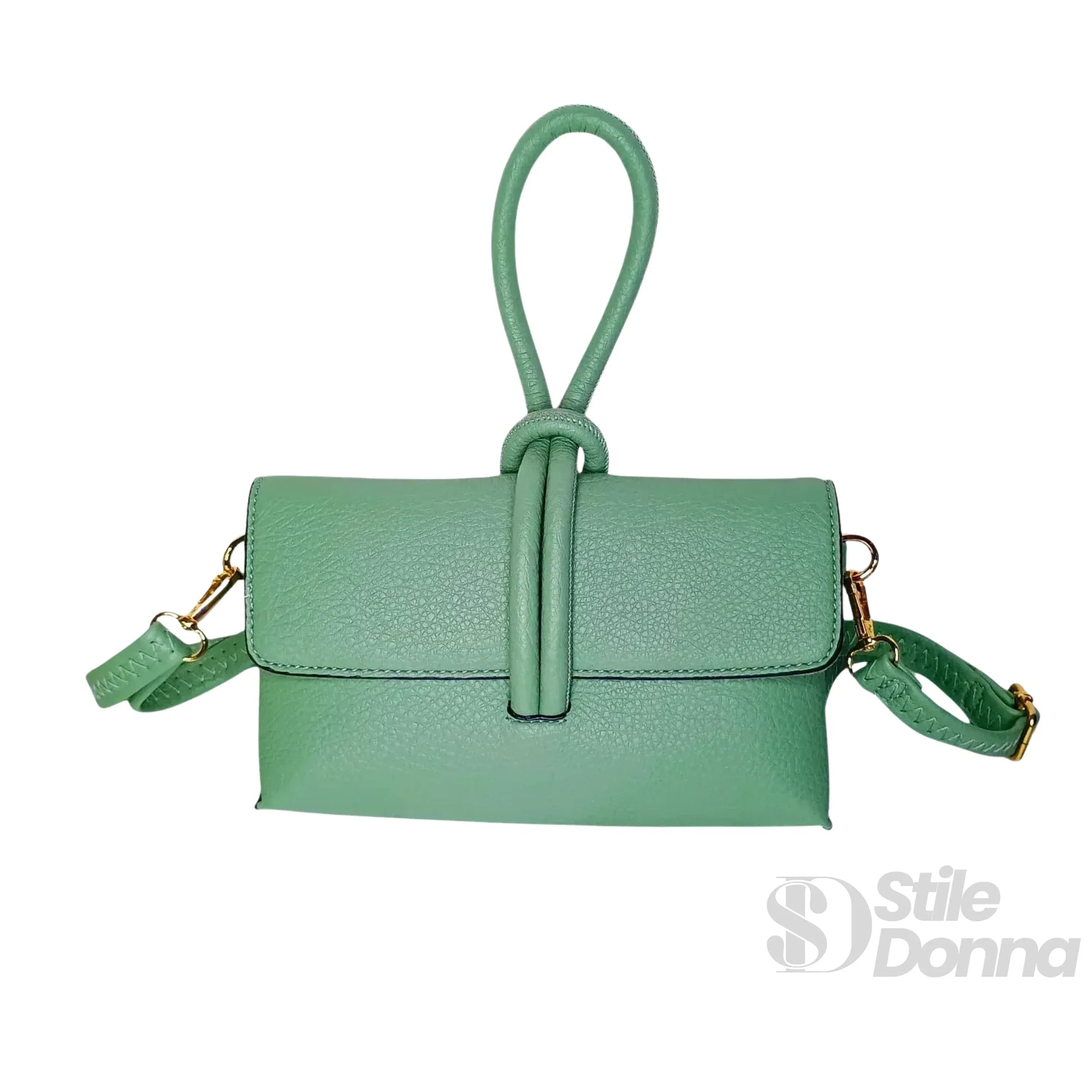 pochette-in-pelle-verde-menta-da-donna-borsa-tracolla-670 - Stile Donna Bags