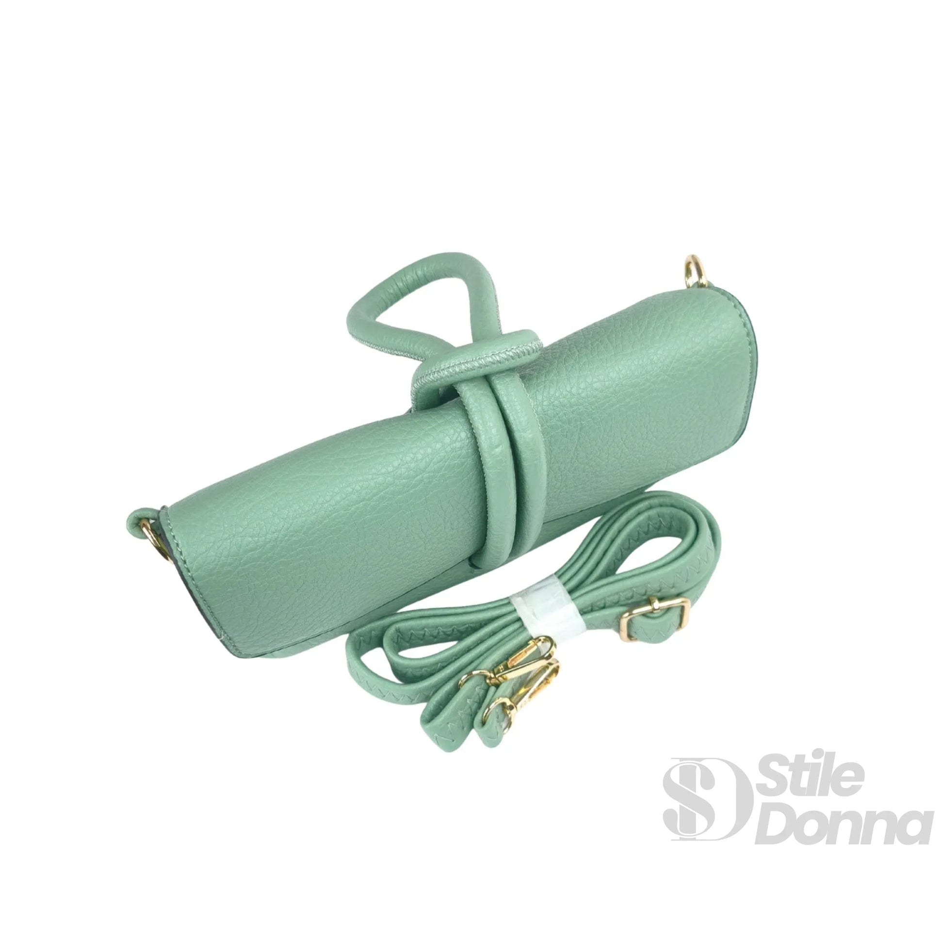 pochette-in-pelle-verde-menta-da-donna-borsa-tracolla-chiusura-880 - Stile Donna Bags
