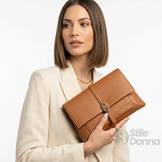 pochette-marrone-in-pelle-finta-ms-9730-borsa-a-tracolla-clutch-845 - Stile Donna Bags
