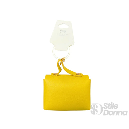 Portachiavi Mini Portamonete In Ecopelle Floreale Con Cha… | Vista aggiuntiva 23 | Giallo