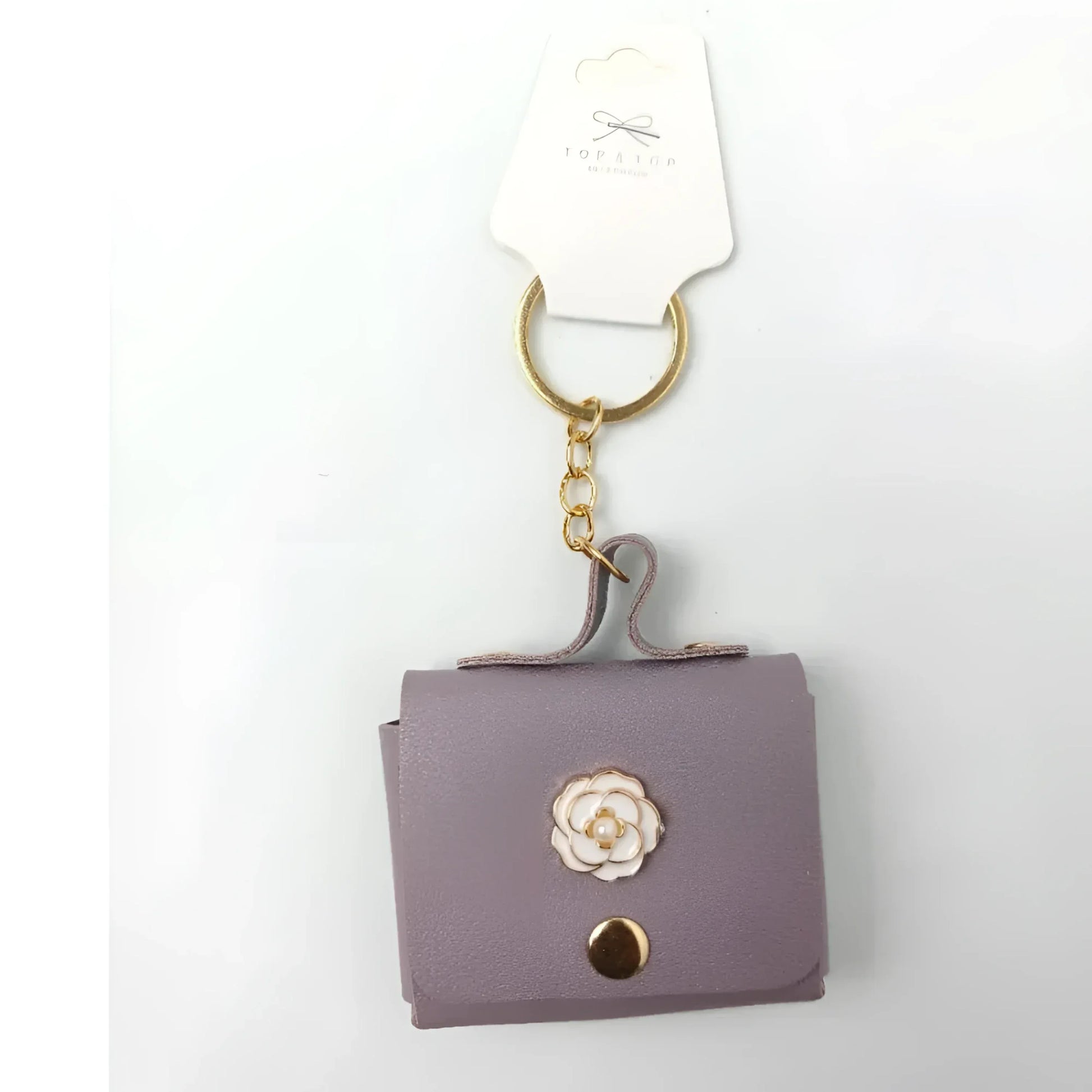 Portachiavi Mini Portamonete In Ecopelle Floreale Con Cha… | Interno e tasche | Rosso
