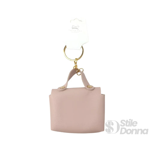 Portachiavi Mini Portamonete In Ecopelle Floreale Con Cha… | Dettaglio manico | Oro