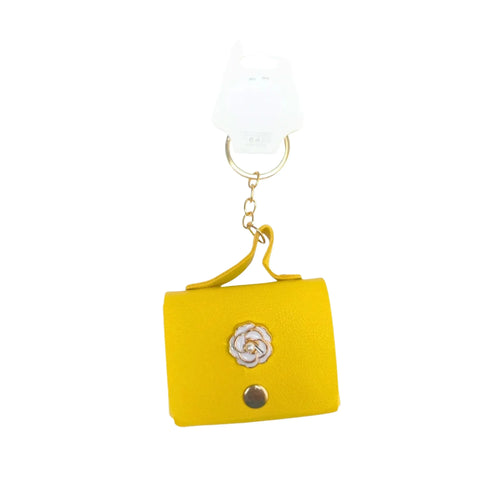 Portachiavi Mini Portamonete In Ecopelle Floreale Con Cha… | Vista aggiuntiva 21 | Giallo