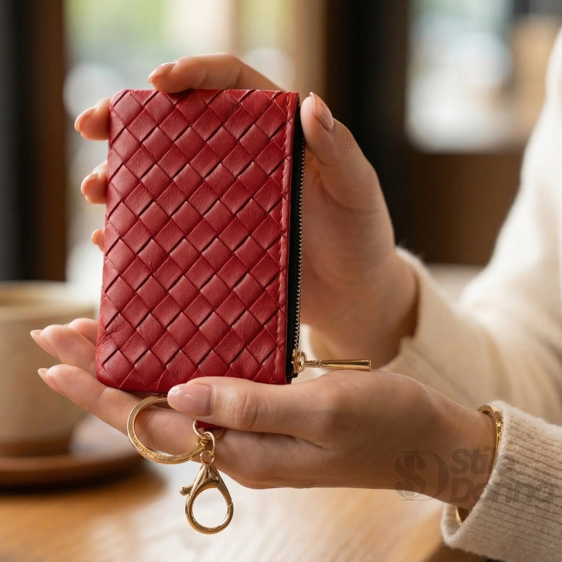 portafoglio-portachiavi-ruby-weave-intrecciato-pelle-intrecciata-962 - Stile Donna Bags