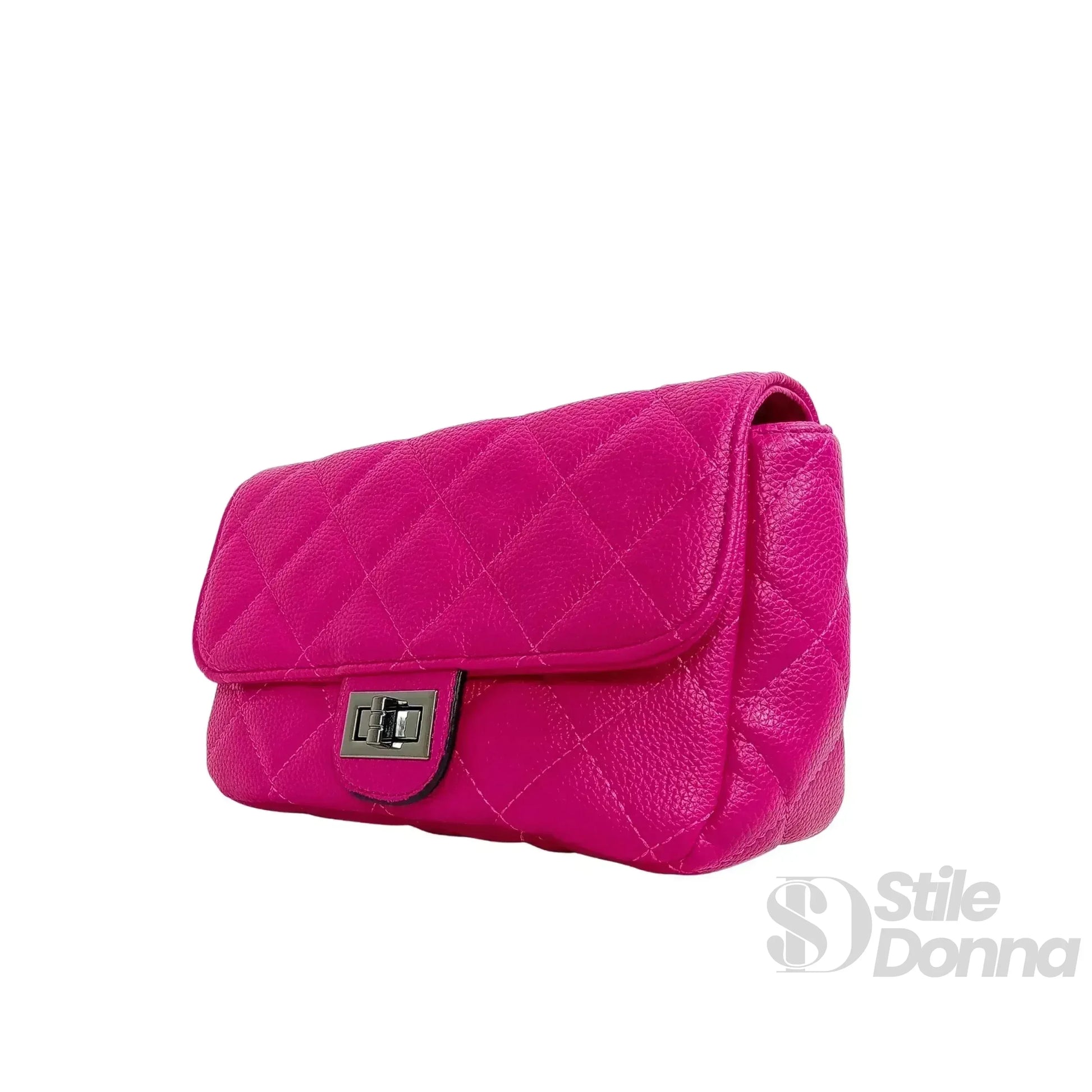 Pouch Clutch Ecopelle Con Catena Argento, Borsa Piccola P… | Prospettiva indossata | ecopelle | Nero