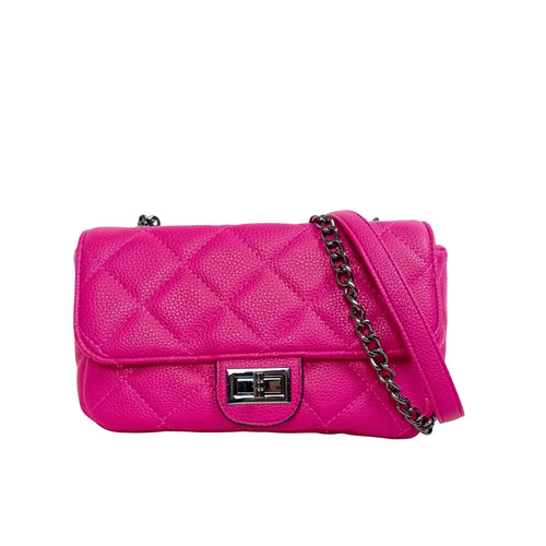 Pouch Clutch Ecopelle Con Catena Argento, Borsa Piccola P… | Vista frontale | ecopelle | Rosa