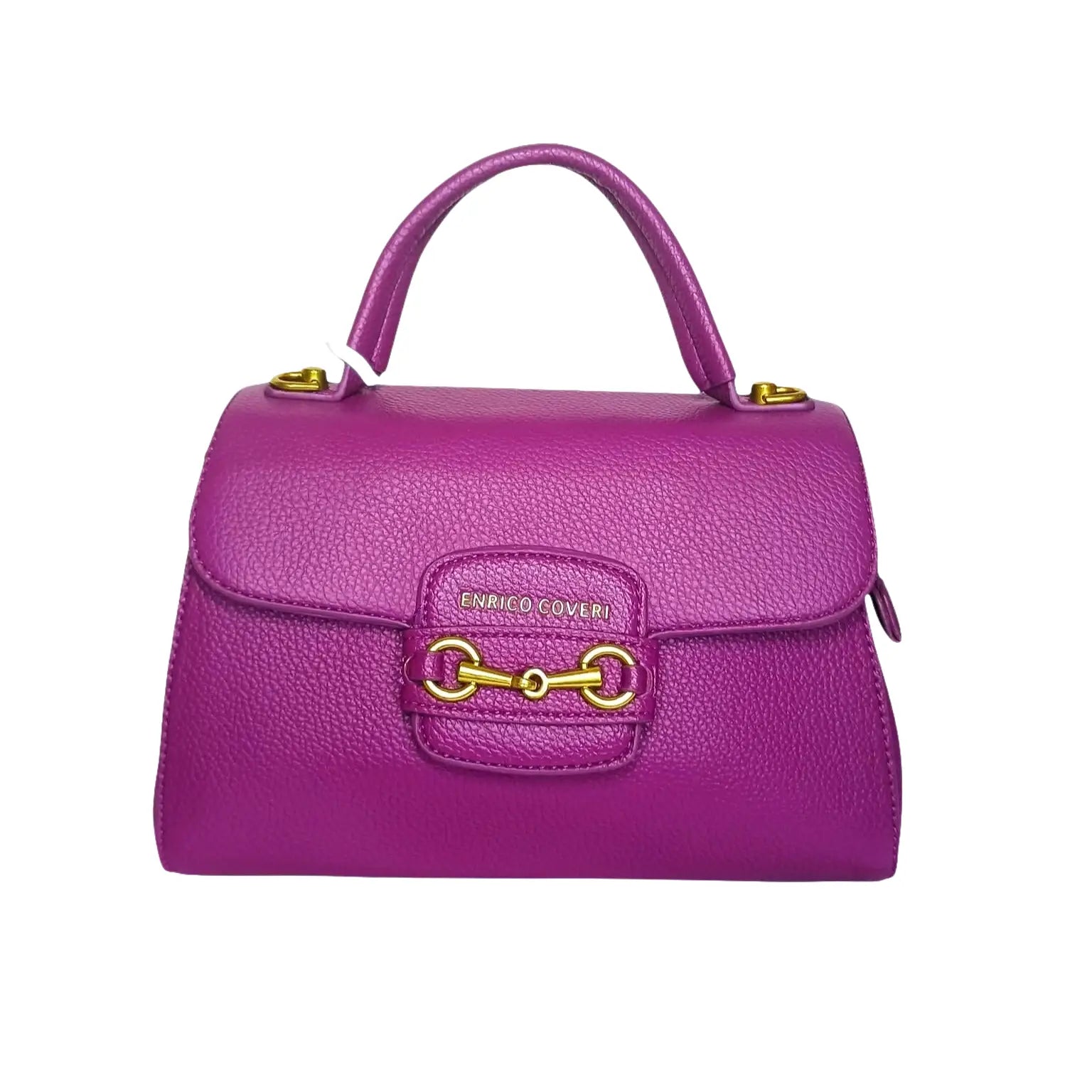 Purple Leather Satchel Bag - with removable shoulder strap - Stile Donna Bags