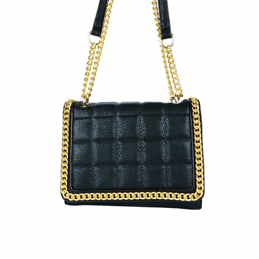 Quilted Black Faux Leather Crossbody - Bag MS-8891 - Stile Donna Bags