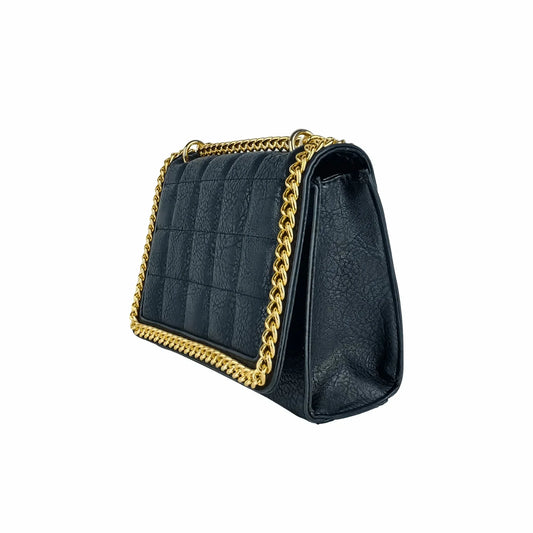 Quilted Black Faux Leather Crossbody - Bag MS-8891 - Stile Donna Bags