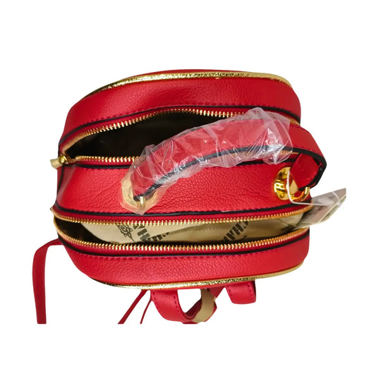 Red Faux Leather Backpack - MS-4567 - Stile Donna Bags